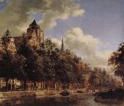 Jan van der Heyden Canal scenery oil painting reproduction